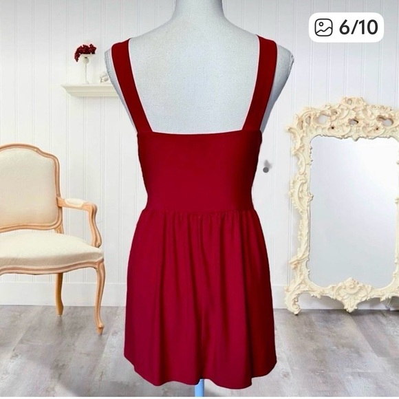 Torrid Red Surplice Poly Spandex Blend Babydoll Cocktail Tunic Top SZ 2X - Picture 5 of 9